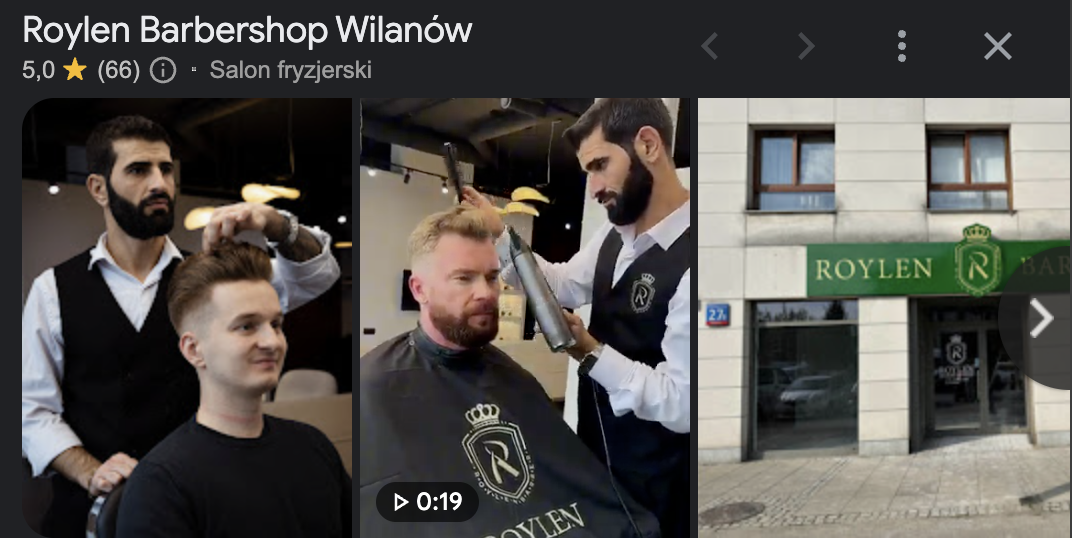 Wizytówka Google – barber